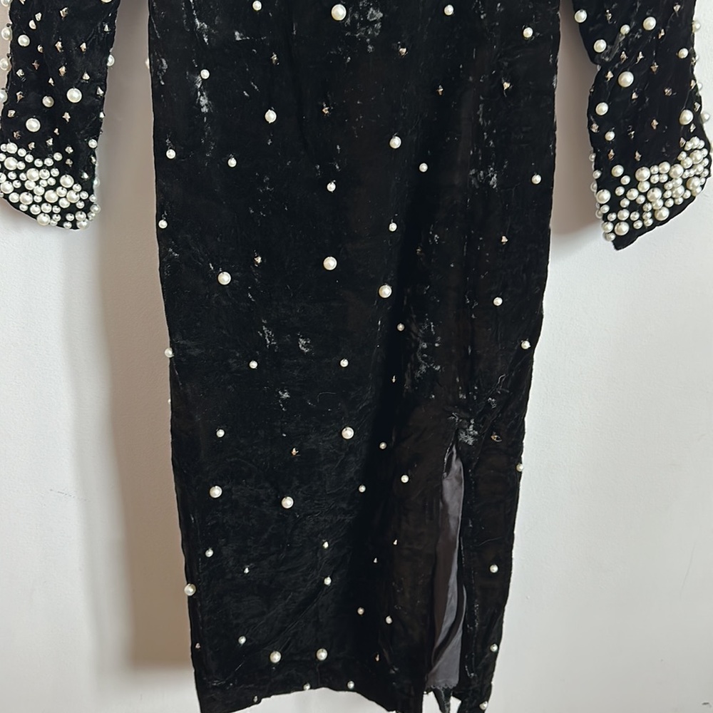 NWT Anthropologie Embellished Velvet Dress - Picture 10 of 14
